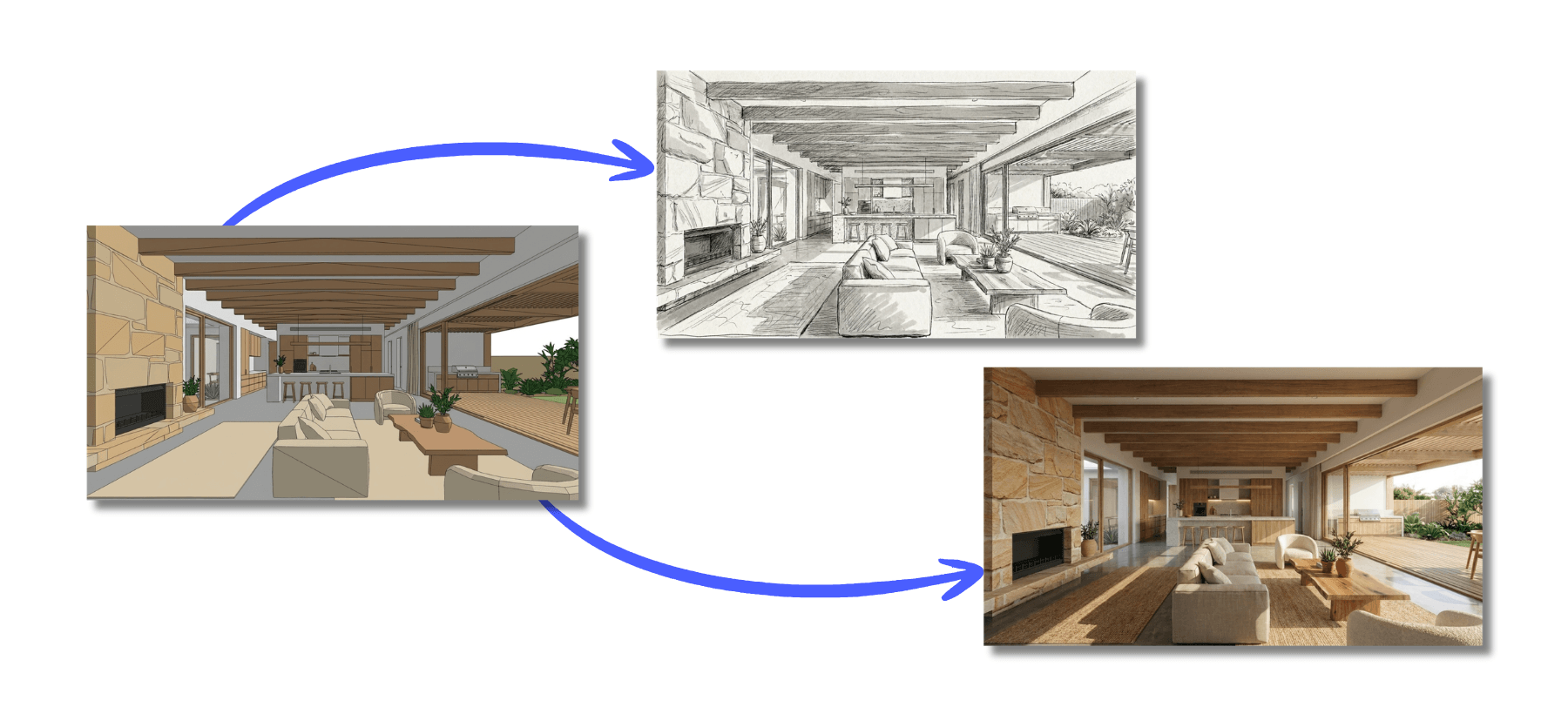 Mockup to Realistic or Water Color