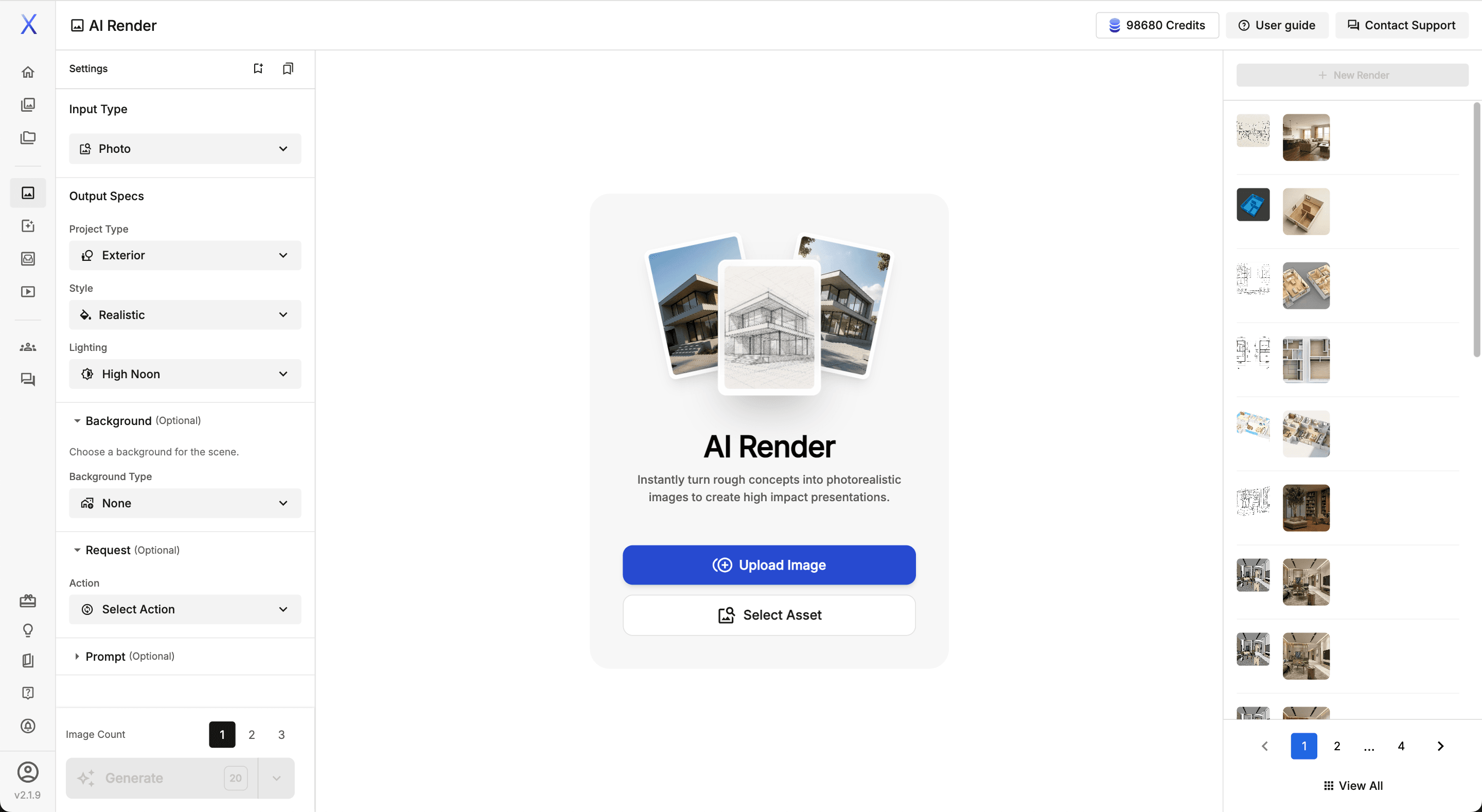 AI Render Screen