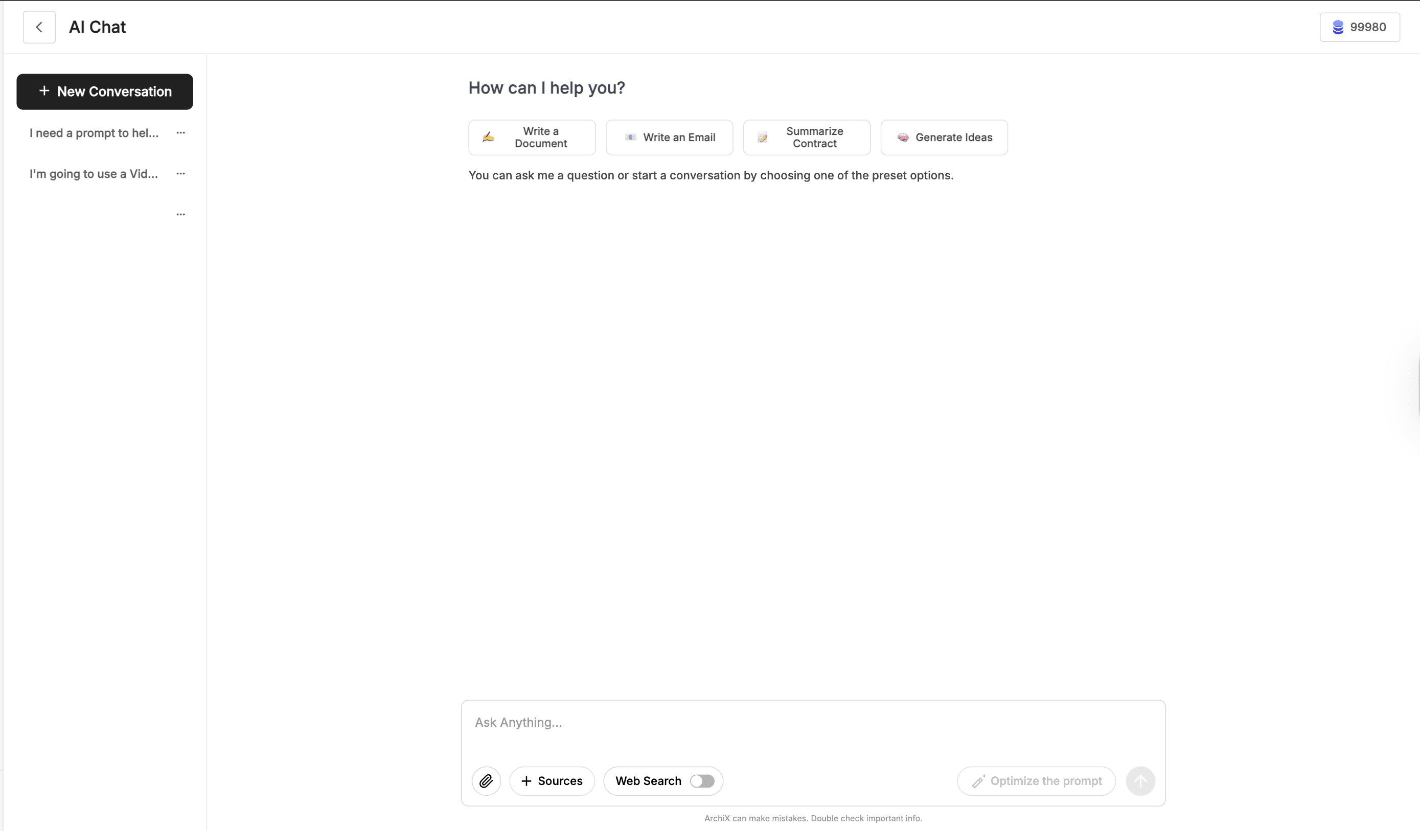 AI Chat Interface
