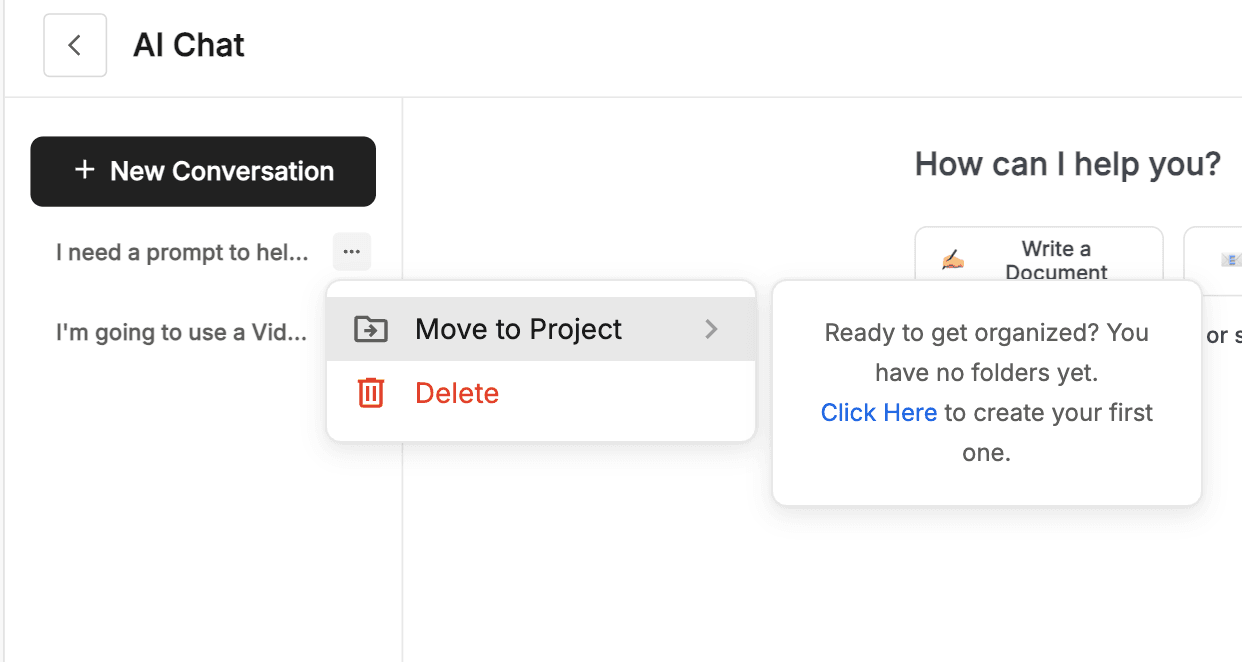 Move Conversation to Project