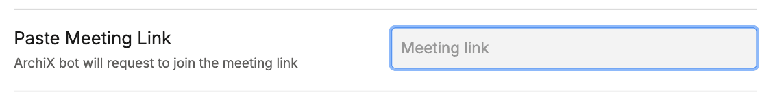 Paste Google Meet, MS Teams or Zoom