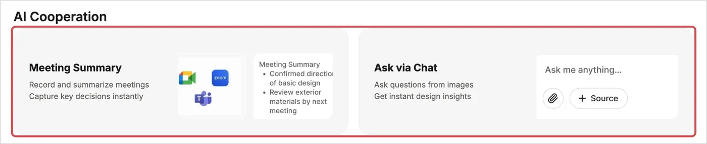 AI Cooperation: the Meeting Summary and Ask via Chat cards