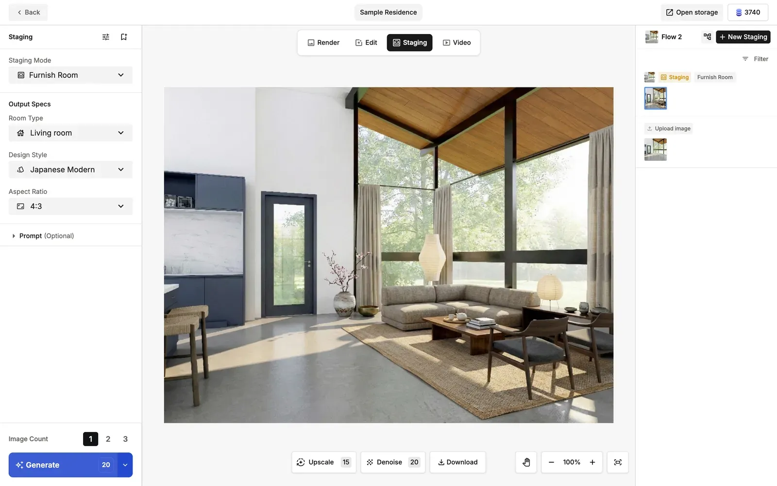 An empty room furnished with Furnish Room