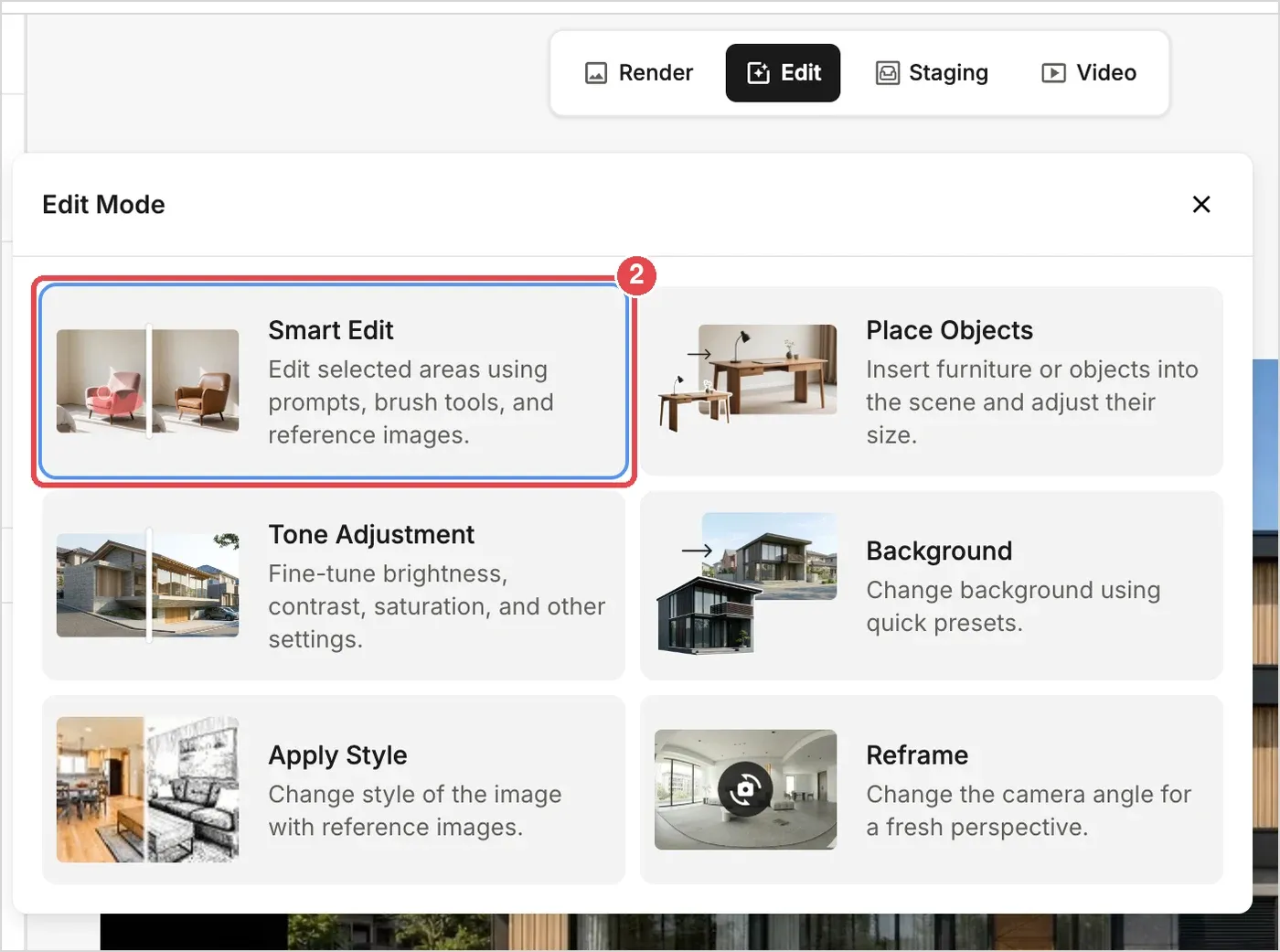 Step 2: Smart Edit in the Edit Mode picker