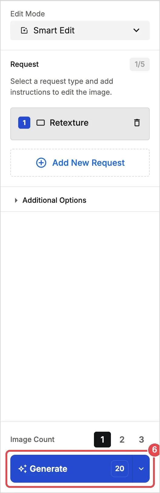 Step 6: the saved request and the Generate button