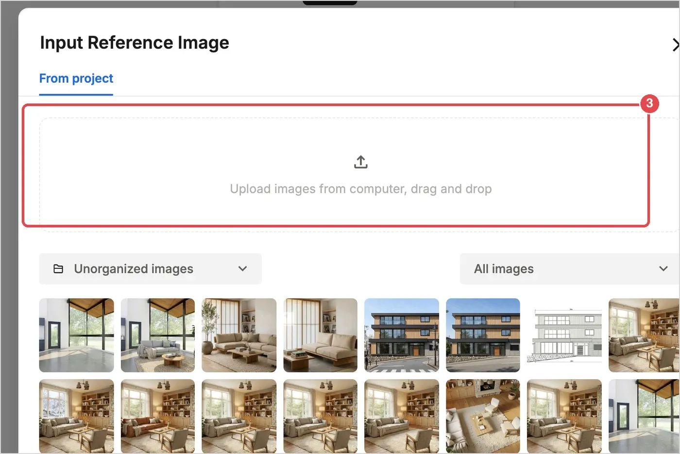 Step 3: uploading a product in the Input Reference Image window
