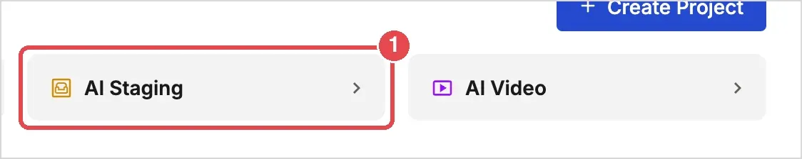 Step 1: the AI Staging tile on Home