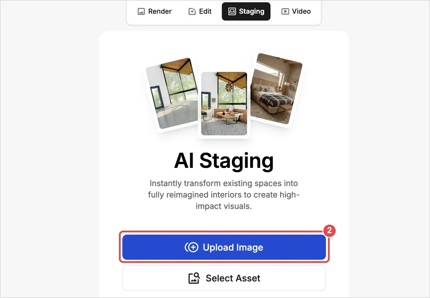 Step 2: the Upload Image button