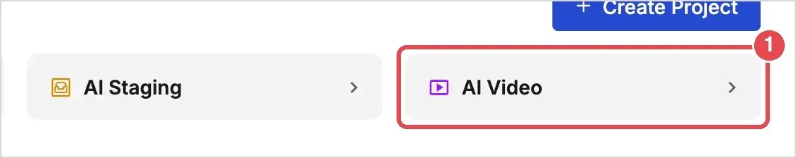 Step 1: the AI Video tile on Home
