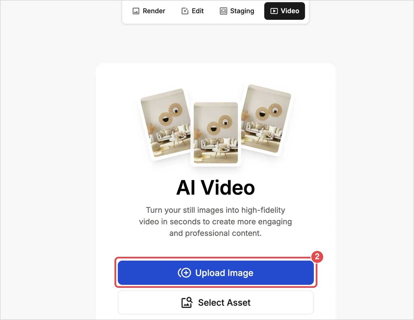 Step 2: the Upload Image button