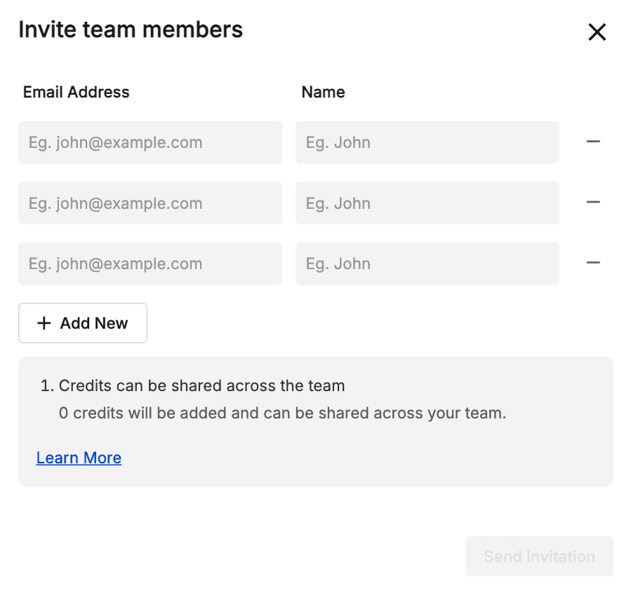 Navigate to Setting > Team Members Tab