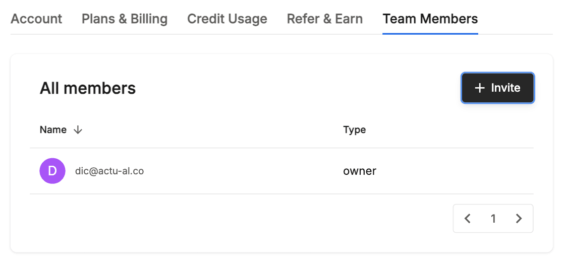 Navigate to Settings > Team Members