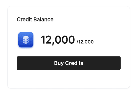 Navigate to Settings > Credit Usage