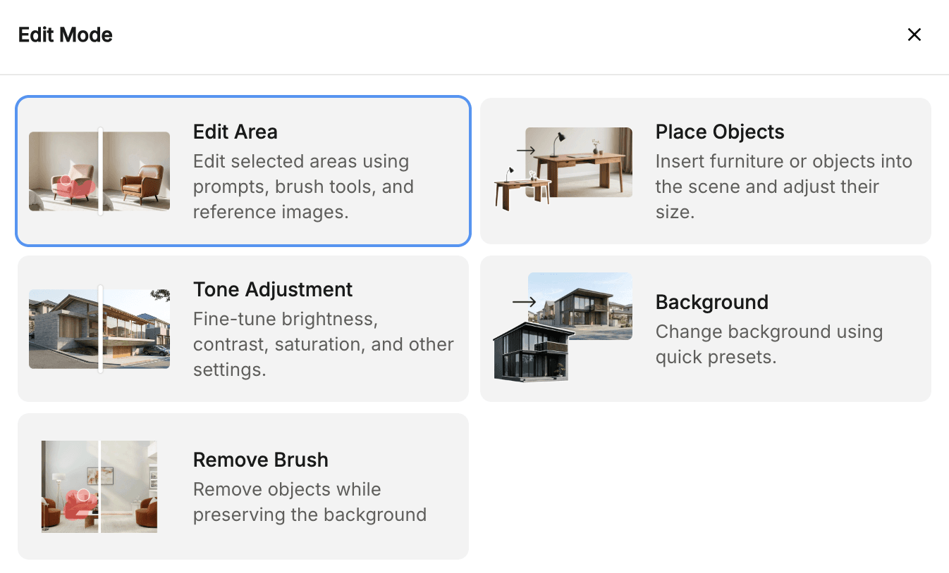 Select from Edit Options
